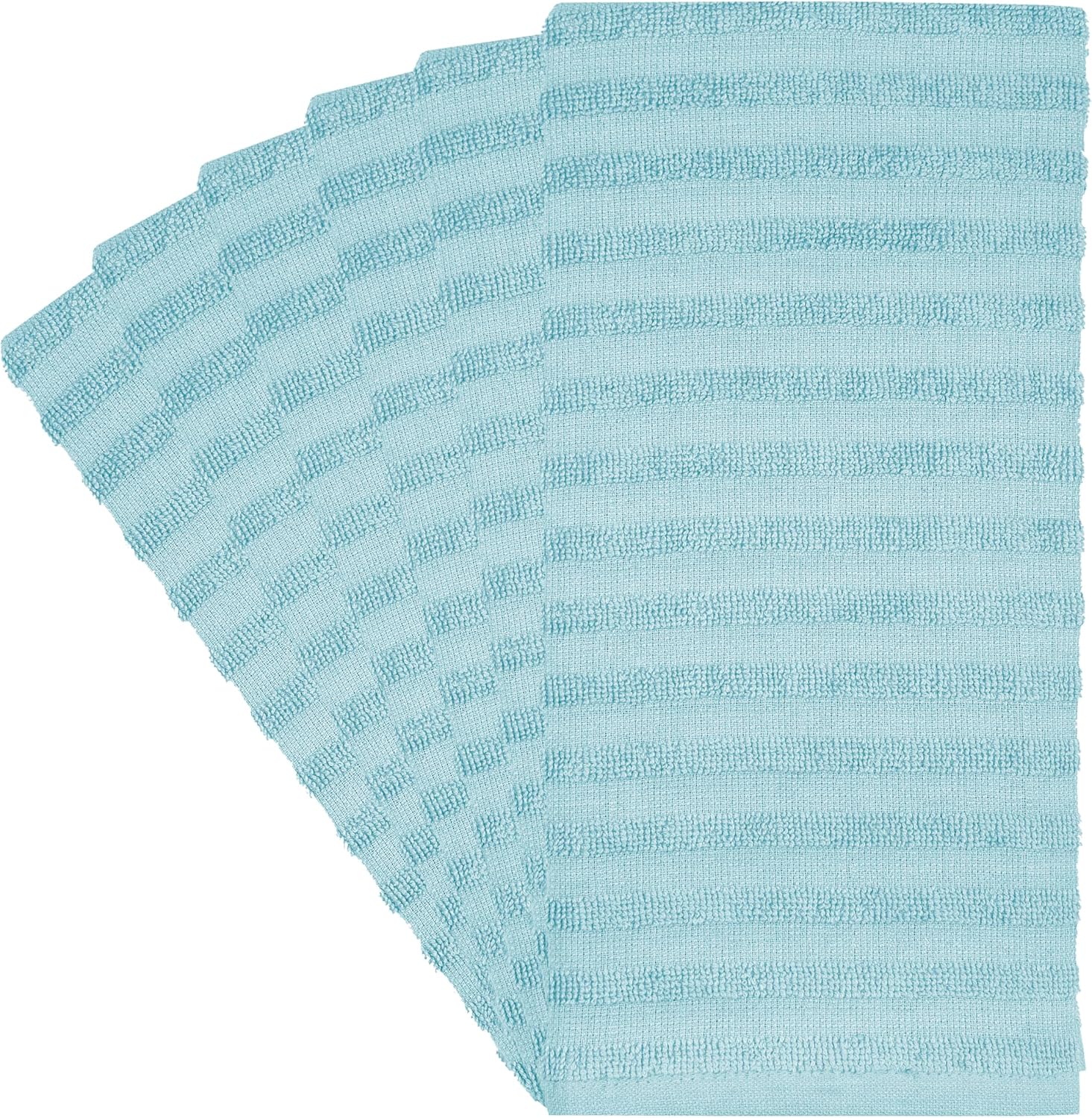 Premium Kitchen  6 Pack 100% Cotton, 20"x28" - Aqua Solid thumbnail