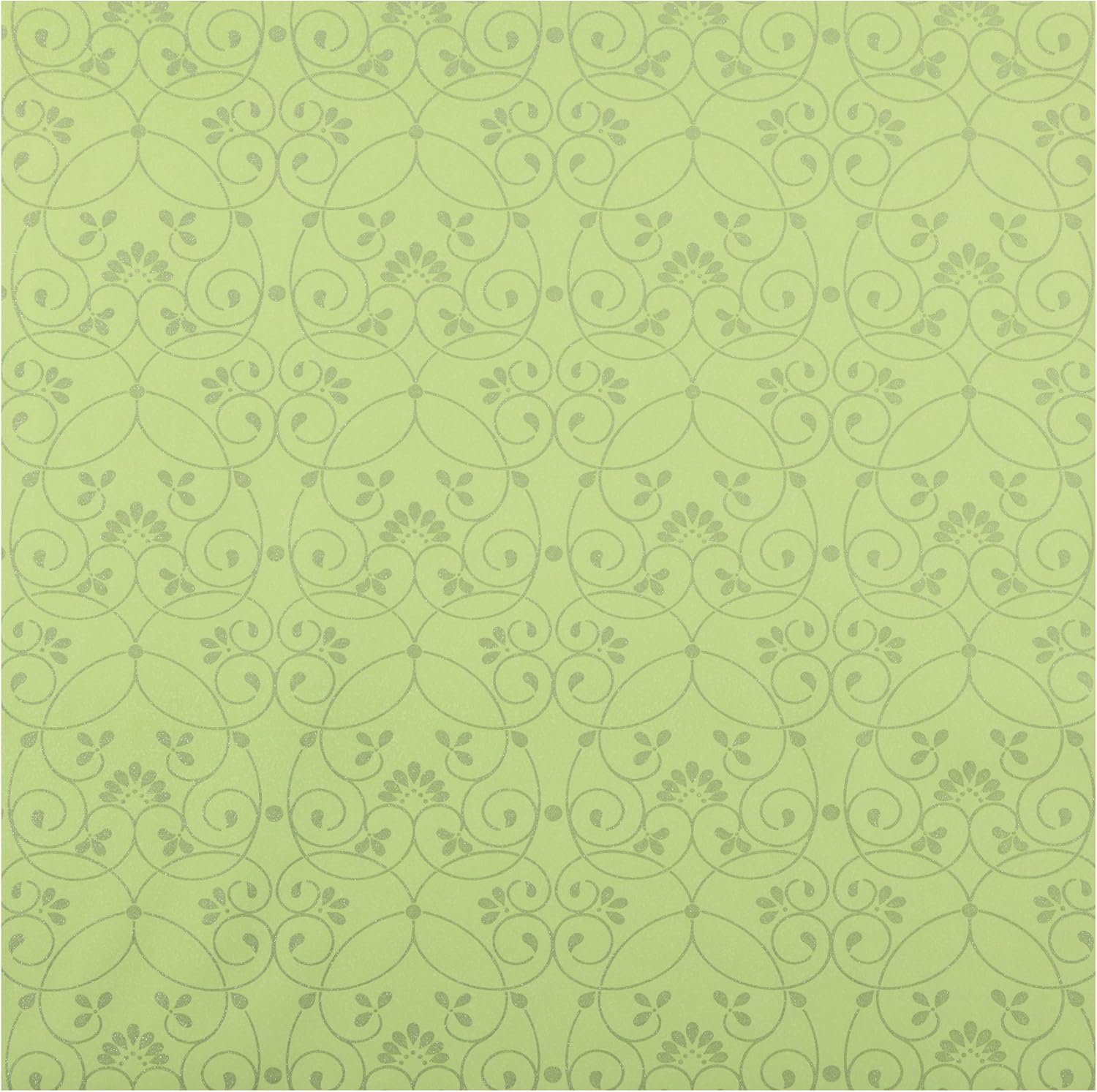 York Wallcoverings Friends Forever JE3555 Glitter Scroll Pre-Pasted Wallpaper, Lime Green