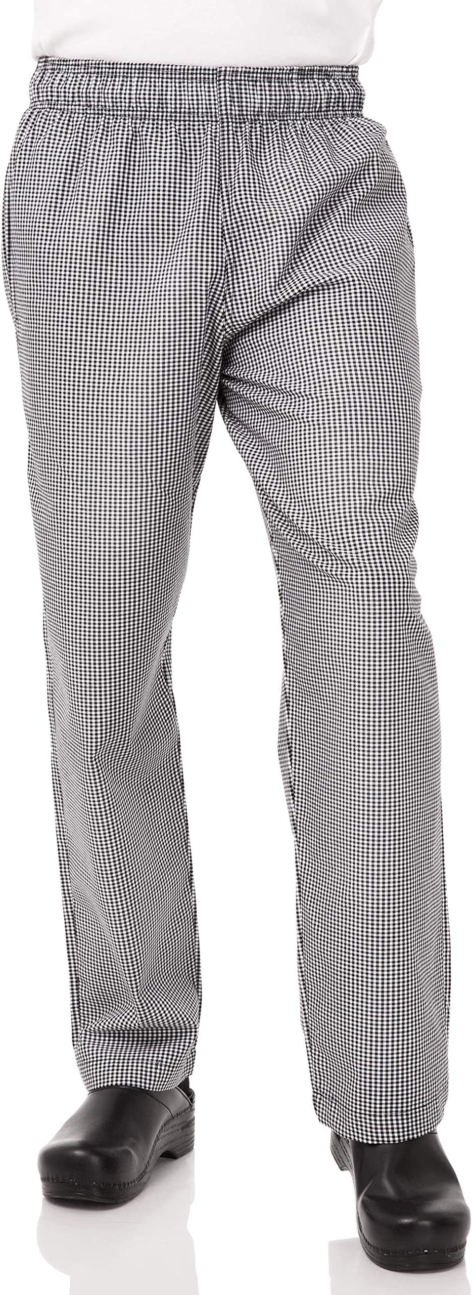 Chef Works Men's Essential Baggy Chef Pants, Small Check