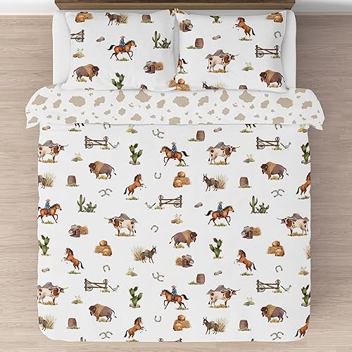 Vista 19 de Sweet Jojo Designs Juego de edredón individual de 2 piezas (vaquero occidental) para niños, ropa de cama para niños, ropa de cama en una bolsa