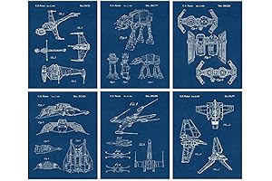 Star Wars Patent Prints - 6 Unique Vintage Inspired Wall Art Decor...