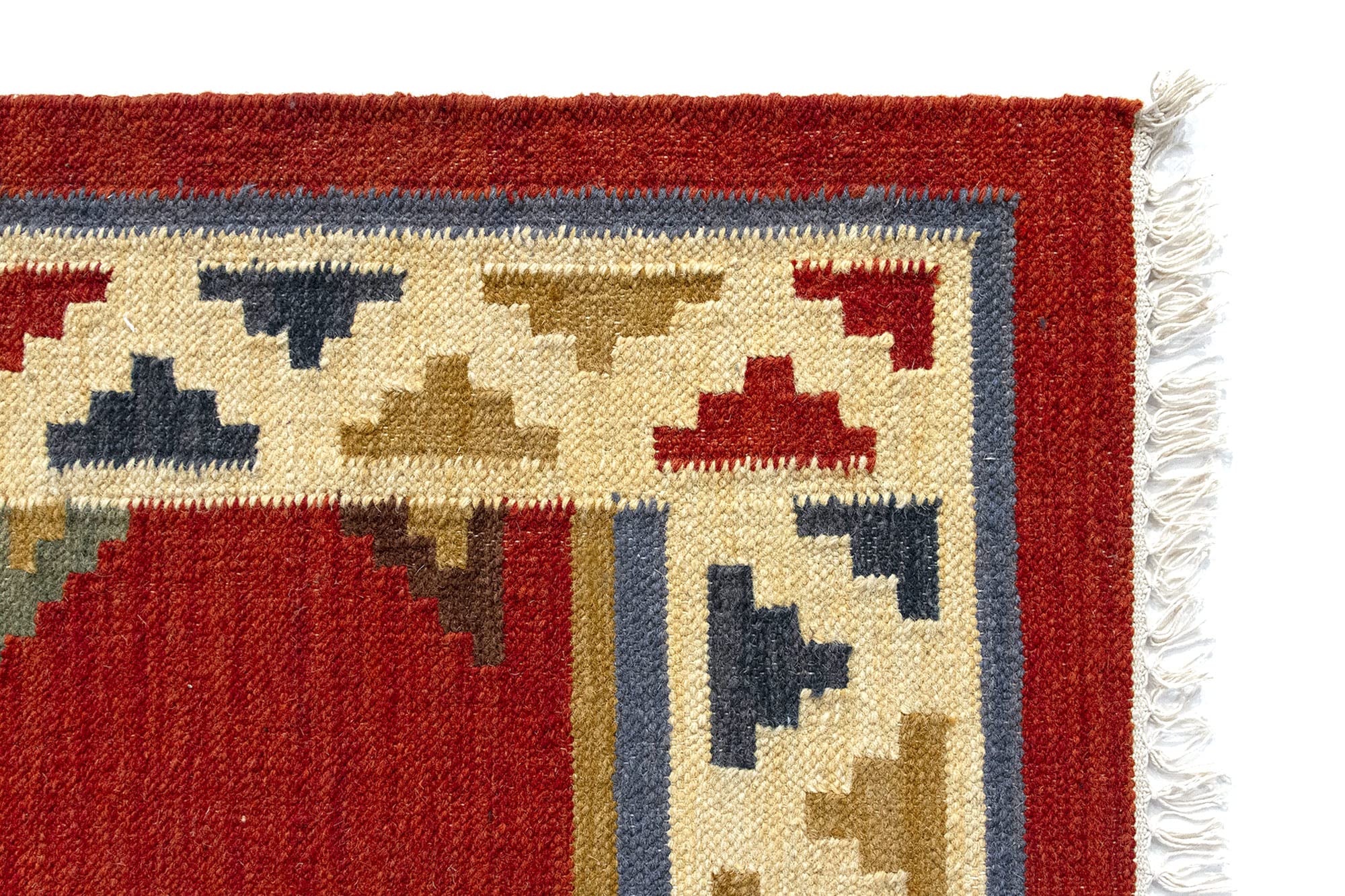 HAMID - Kilim Lori tapijt met oosters design, 100% wol, kilim tapijt, handgeweven, haltapijt, woonkamer, slaapkamer, woonkamer, entree (D.3, 110 x 60 cm