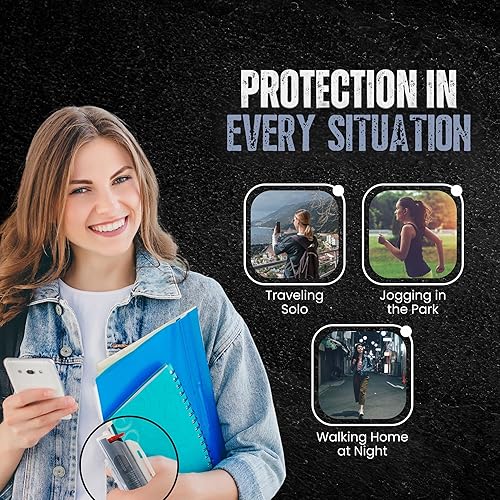 Miniatura 6 de Police Magnum Llavero de pimienta con clip de autodefensa para cinturón  1 paquete táctico de máxima fuerza OC con tinte  Llavero de seguridad