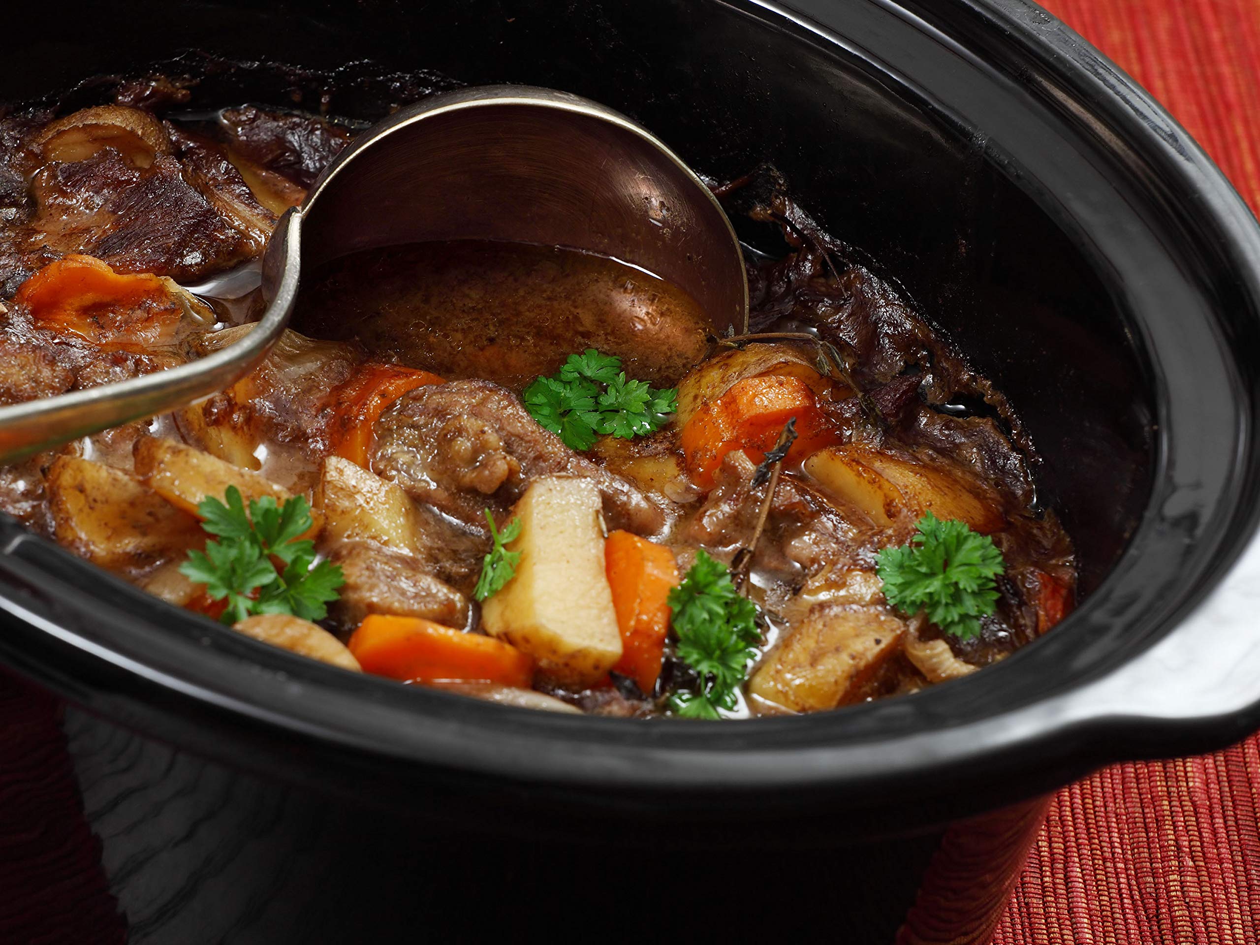 BEPER BC.510 Slow Cooker, 280 W, 4,5 Liter, Glaskeramik, Schwarz und Stahl, Nero E Acciaio