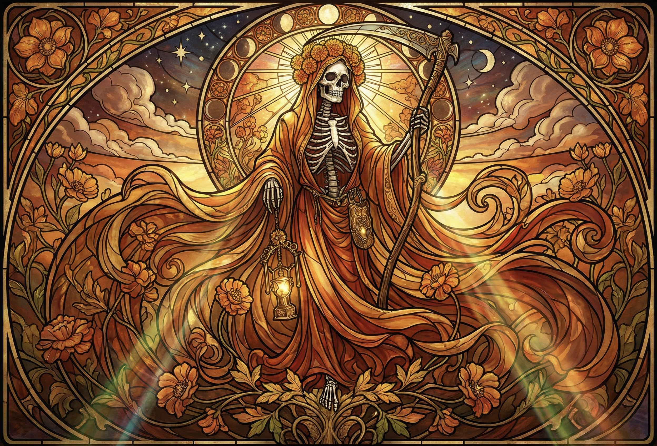 Art Nouveau Grim Reaper Jigsaw Puzzle 1000 Pieces, Indoor Table Game — image 1
