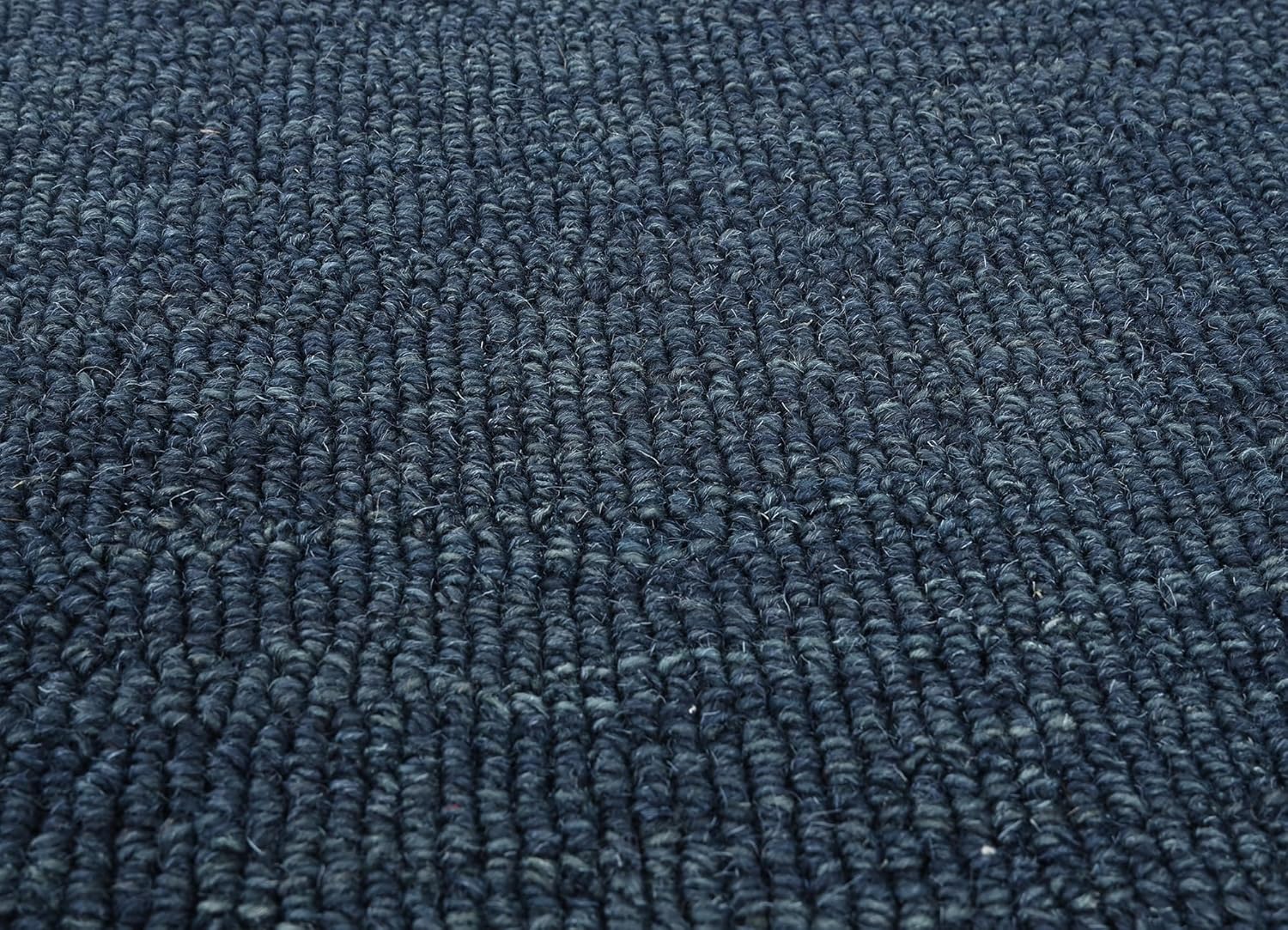 Restoration and Renovation Scalloped Hand-Tufted Wool Area Rug – Thick, Soft, Plain Textured Carpet for Living Room, Bedroom, – Wavy Edge Accent Rugs with Cotton Backing (Navy Blue, 5' x 8')