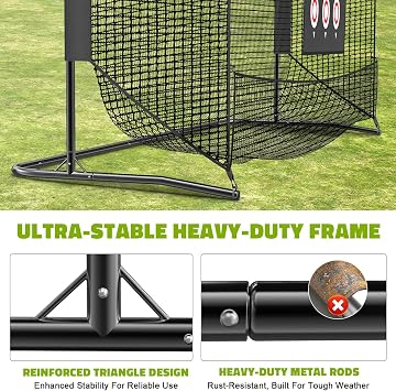 aikeec Golf Practice Hitting Net : Heavy Duty Metal Frame with 5-Layer Polyester Mesh & Target Cloth - Golf Net Indoor Outdoor Backyard Driving Range for Golfers