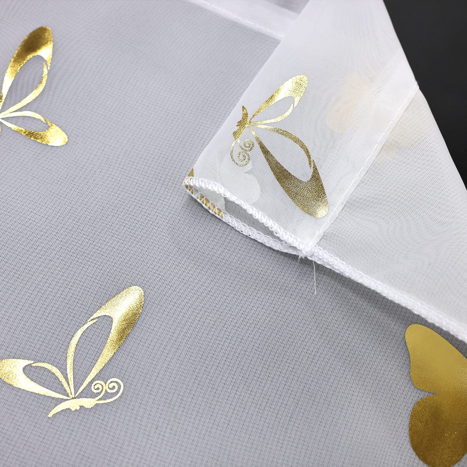 Rideau Brise-bise Court Voilage Gris – Double Couche Avec Pompons – Cordon De Serrage – 60 X 120 Cm – Pour Porte, Cuisine, Salon, Café…