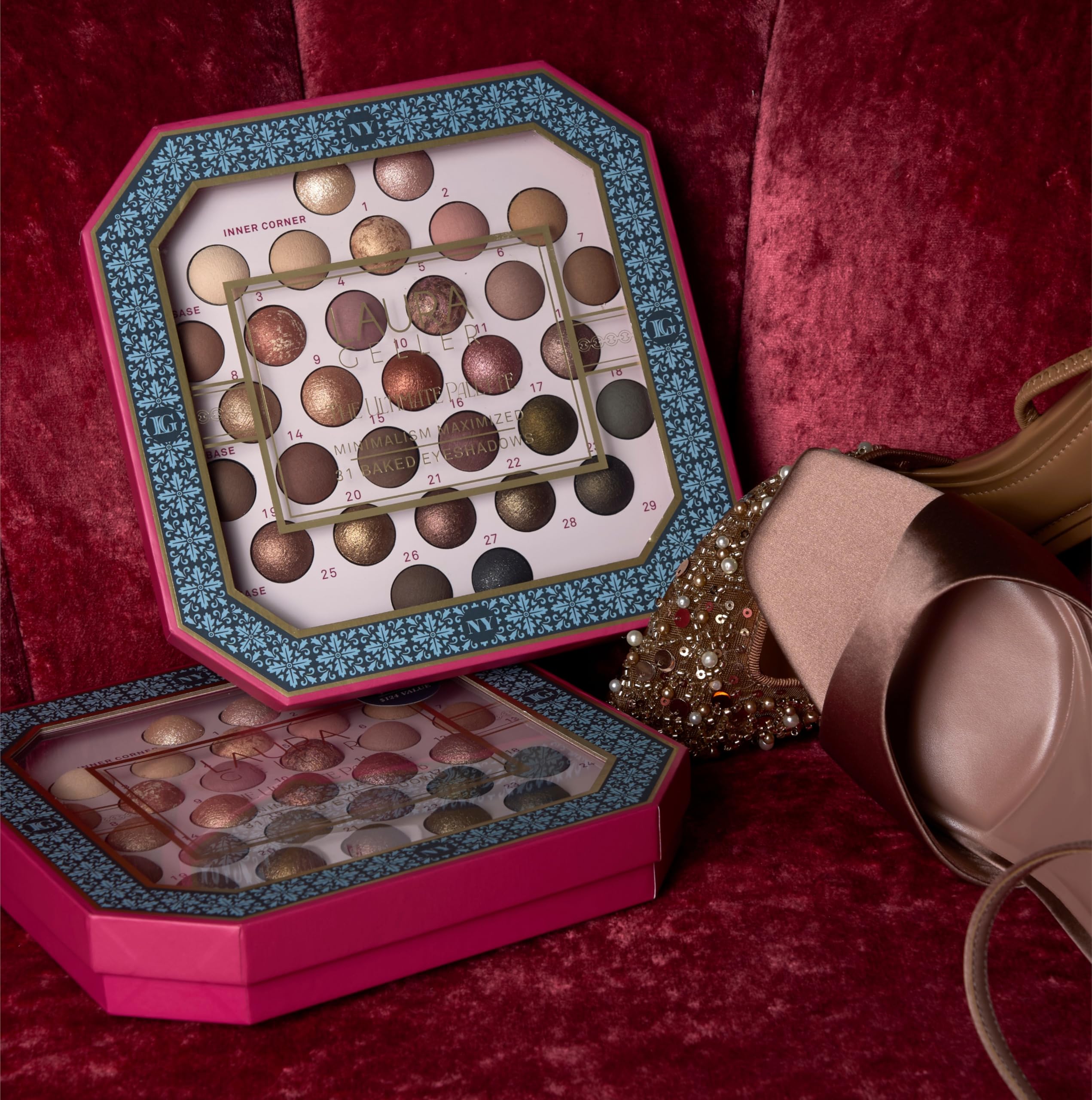 Laura Geller Beauty The Ultimate Palette Minimalism Maximized | Enthält 31 gebackene Lidschatten in klassisch und marmoriert mit matten und schimmernden Oberflächen