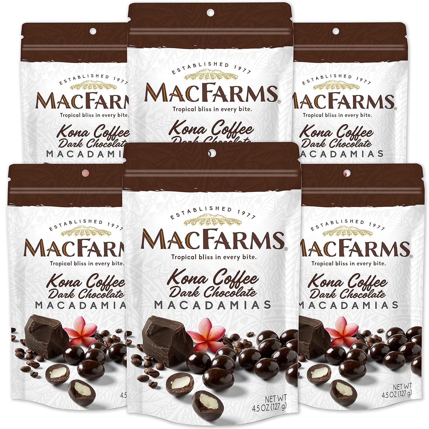 Amazon.com: MacFarms Kona Coffee Dark Chocolate Macadamia Nuts, 4.5 OZ