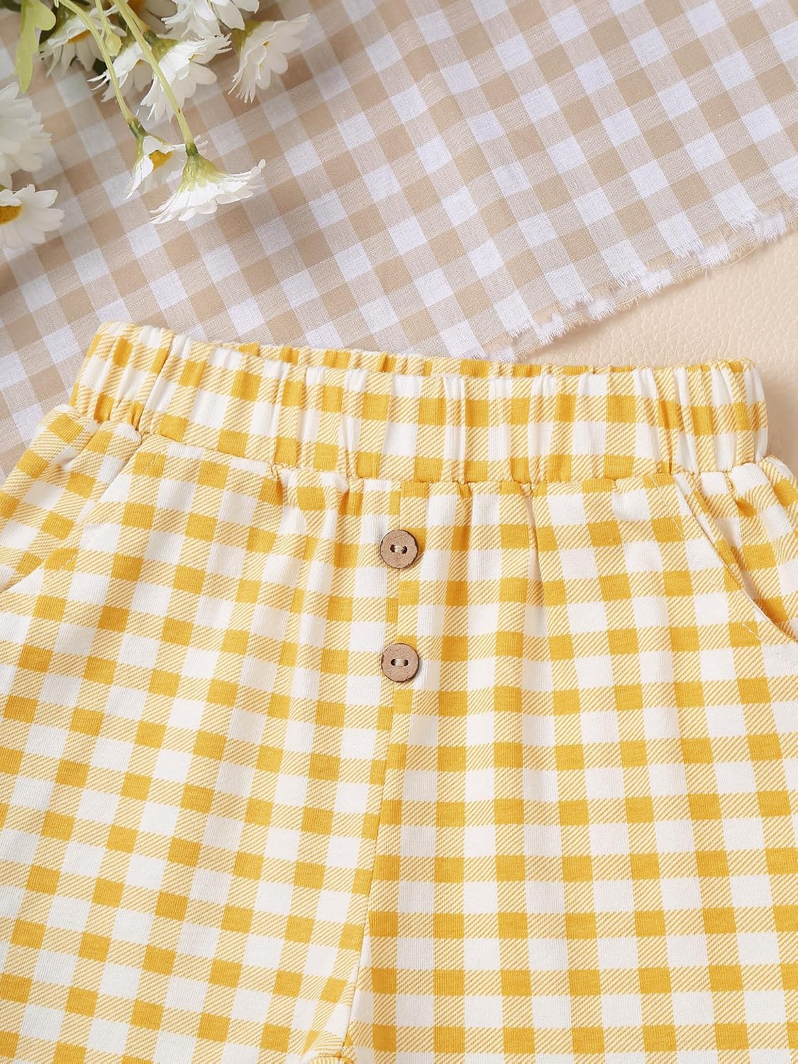 Toddler Baby Elastic Waist Plaid Summer Shorts Pants for Boys Girls