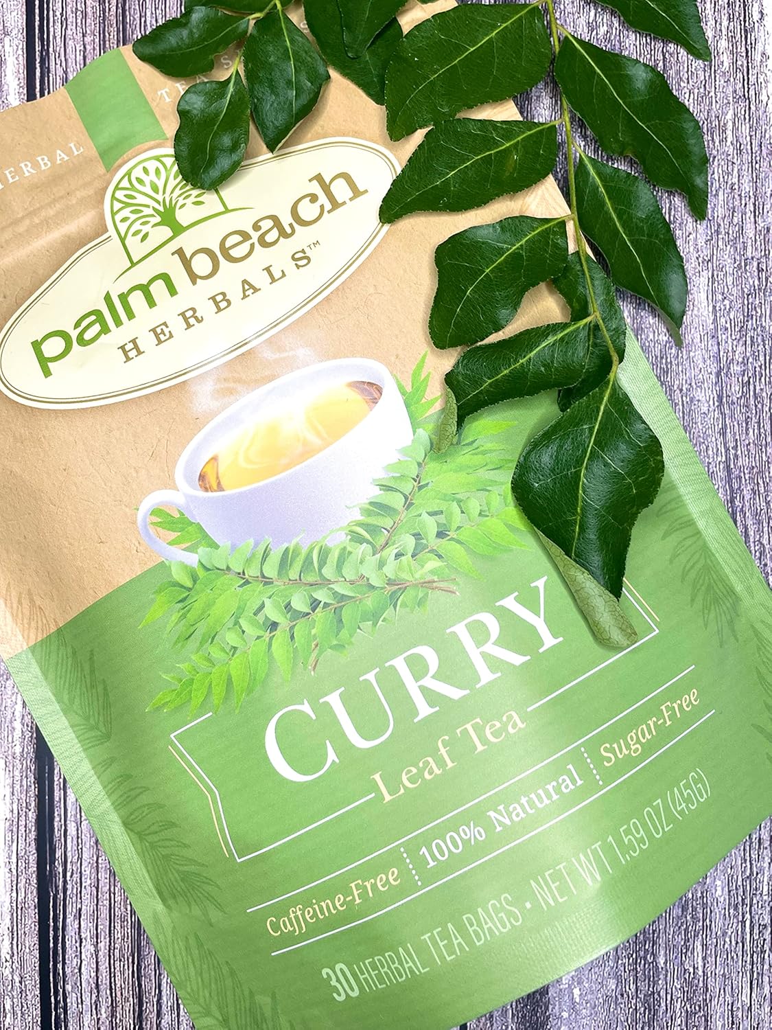Palm Beach Medicinal Herbs - Curry Leaf Tea, 30ct | Caffeine-Free (Pack of 2)