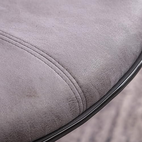 Miniatura 6 de Roundhill Furniture Masaccio Weathered Grey Airlift - Taburete giratorio ajustable con base cromada, juego de 2