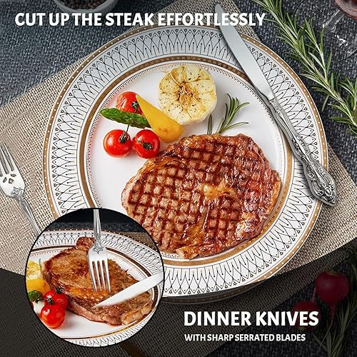 Miniatura 10 de Michelangelo - Juego de cubiertos para 8 personas, elegante juego de cubiertos de acero inoxidable 1810, para 8 personas, apto para lavavajillas (40