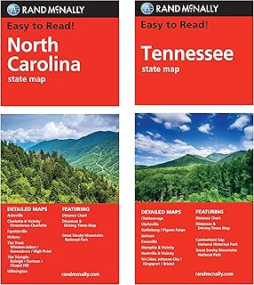 Rand McNally State Maps: North Carolina and Tennessee (2 Maps)