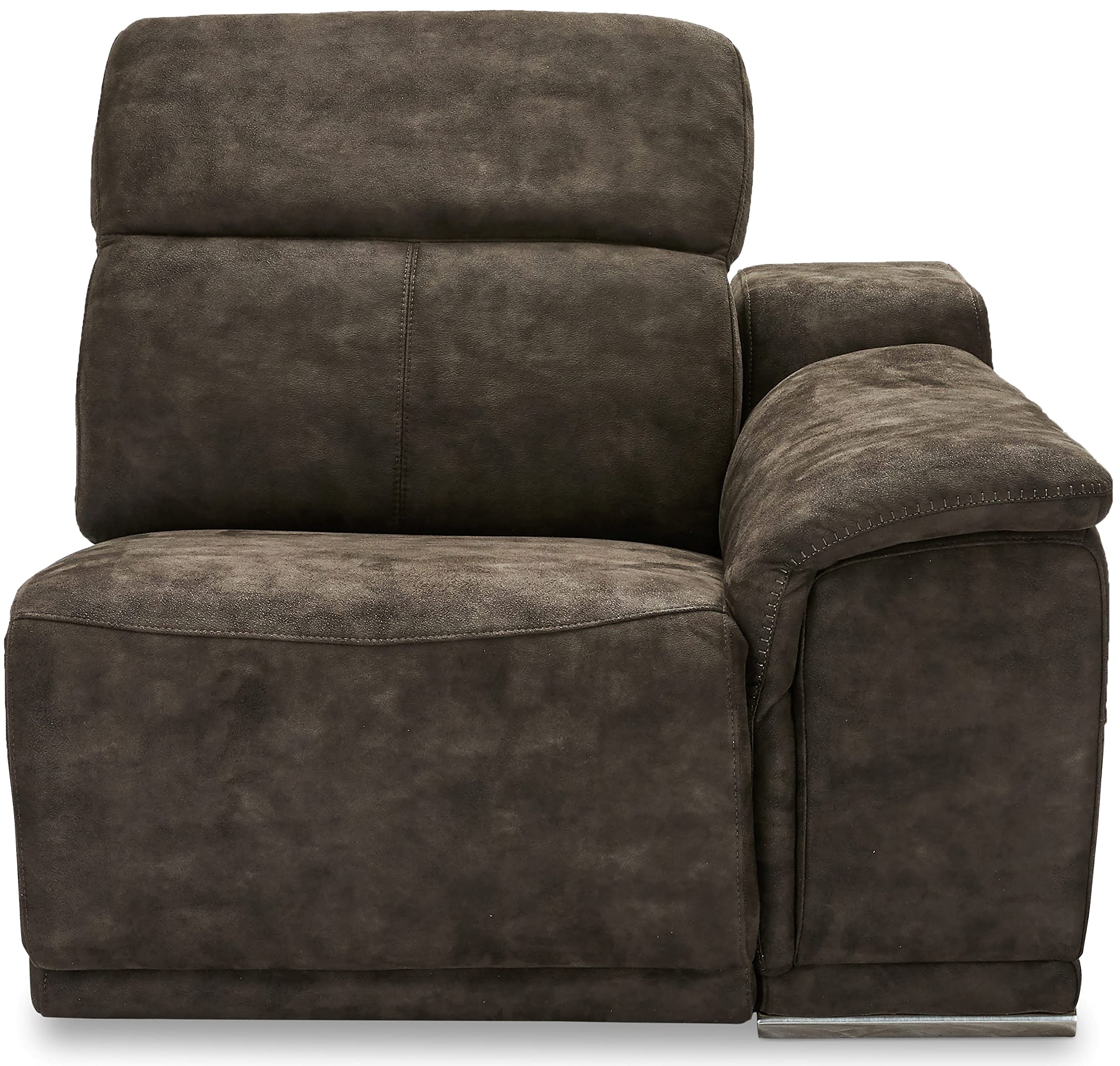 Ibbe Design Modul Sofa Braun Stoff 1 Sitzer mit Armlehne Rechts Elektrisch Verstellbar Relaxfunktion mit mit verstellbare Kopfstütze Alexa, 105x102x73 cm