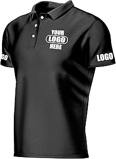 Custom Polo Shirts for Men, Personalized Golf Jersey with Logo Text Printed Design Your Own