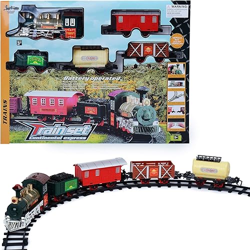 Miniatura 5 de Tren navideño para debajo del árbol, juego de juguetes para niños con sonido y luz