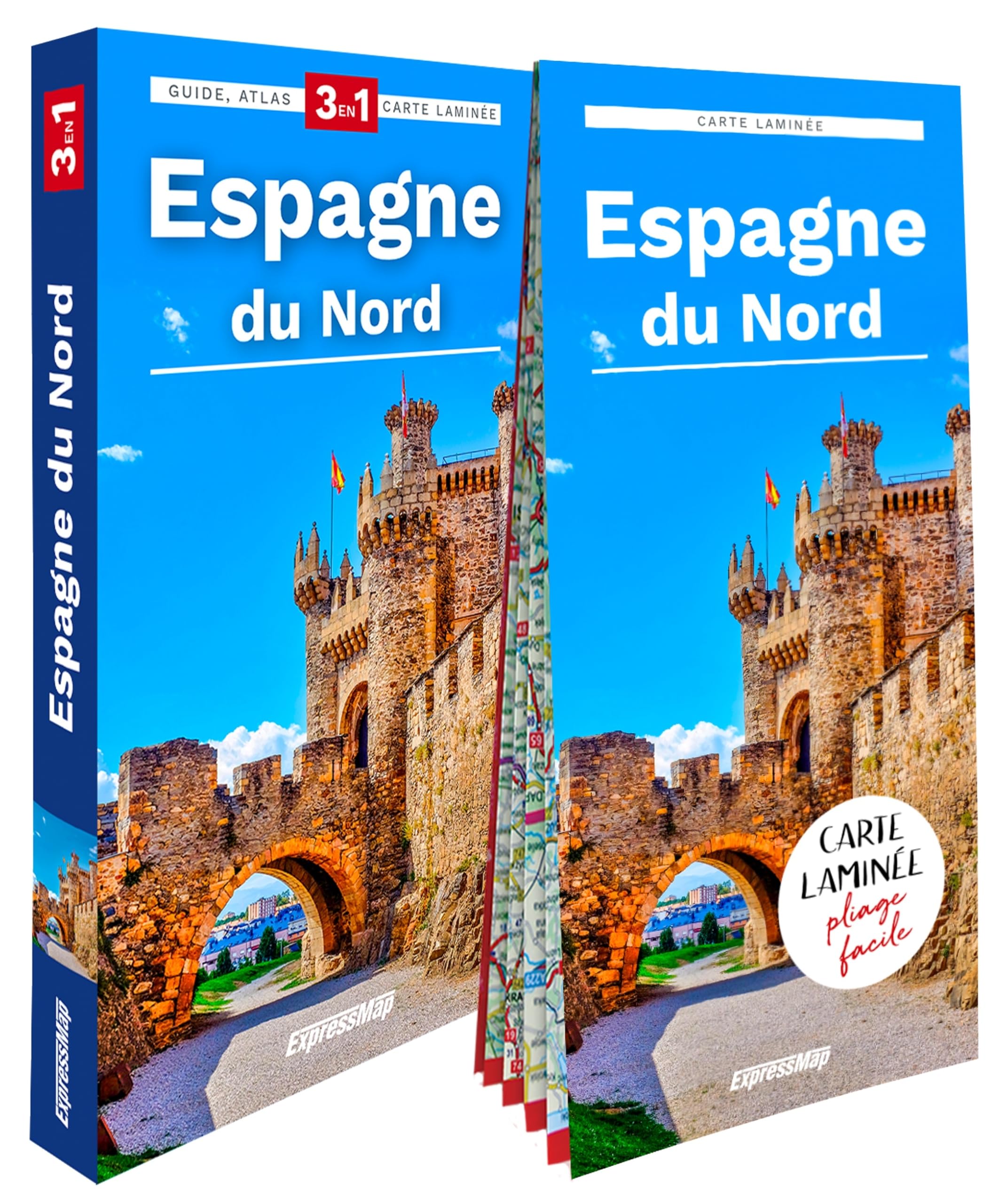 Espagne du Nord (guide 3en1): Guide + Atlas + Carte laminée 1/1 100 000