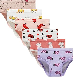 Calcinha infantil 100% algodão macio para meninas, 6 Pack - Fashion Assorted -A1, 18-24 Months