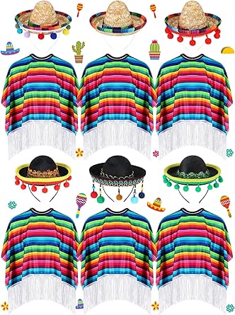 12 Pack Mexican Sombrero Headbands - Mini Fiesta Hats For Cinco De Mayo Party & Dia De Muertos