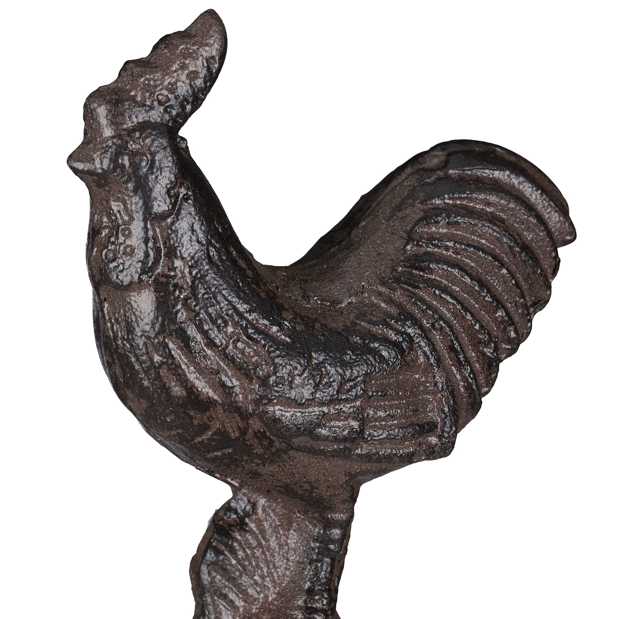 Relaxdays Pluviometro da Giardino con Bastone, con Gallo, con Paletto, 17 cm, 7 Pollici, Contenitore in Vetro, Bronzo
