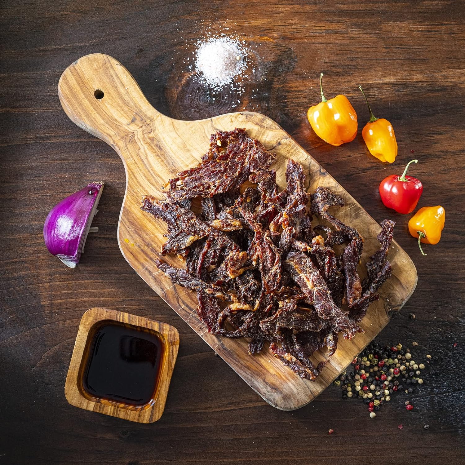 Matt-Hat Gourmet Flank Pinch Yo Grandma Spicy Artisanal Beef Jerky made with Soy Sauce, Hickory Flavoring & Premium Beef - Low Carb & Gluten Free with No Added Sugar, Nitrates or MSG 6 oz. Bags