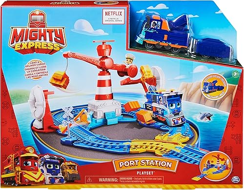 Miniatura 2 de Port Station Playset con exclusivo tren de juguete mecánico Milo y grúa magnética