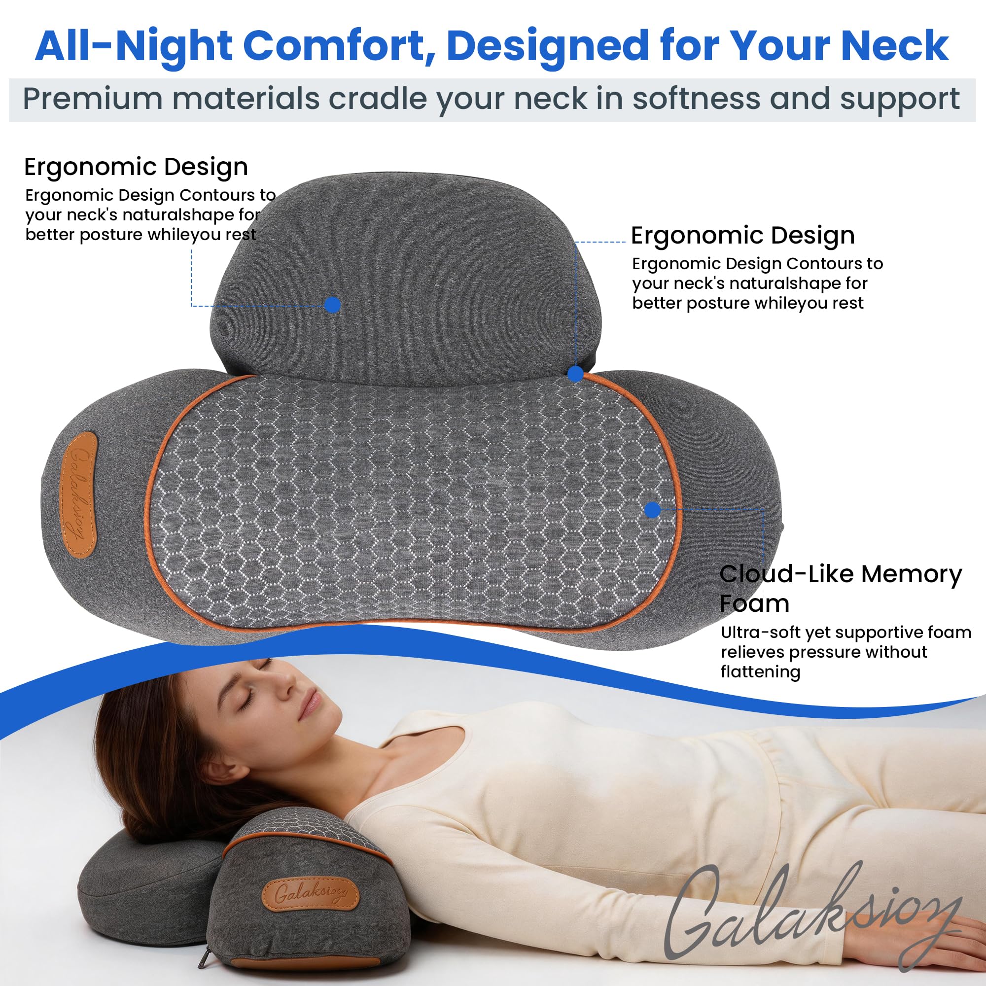 TheraPillow Original Almohada masajeadora de cuello 3 en 1 con calor y tracción suave inalámbrica