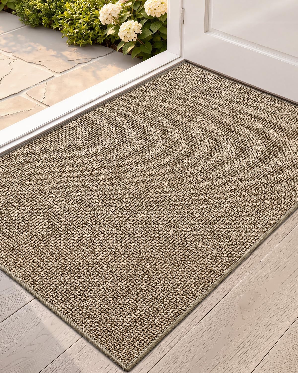  Ultra-Thin Indoor Door Mat Entrance, 17"x30" Linen