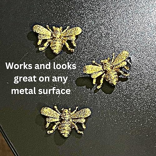 Miniatura 3 de Juego de 6 imanes dorados para decoración de abejorro de abeja, imanes de cocina para refrigerador, decoración de abeja, imanes dorados para cocina,