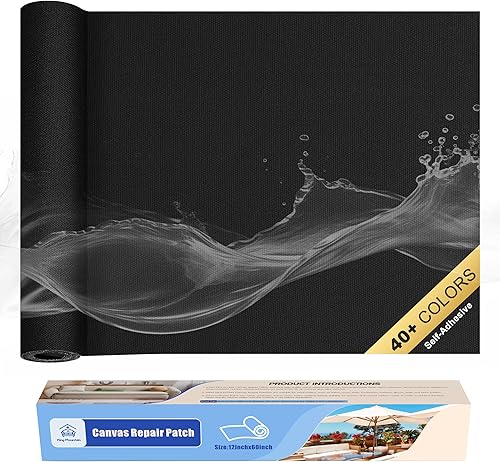 Vista 220 de KING MOUNTAIN Cinta de reparación de lona, parche para equipos para exteriores, 4 x 63 pulgadas, impermeable, autoadhesiva para reparar cubiertas