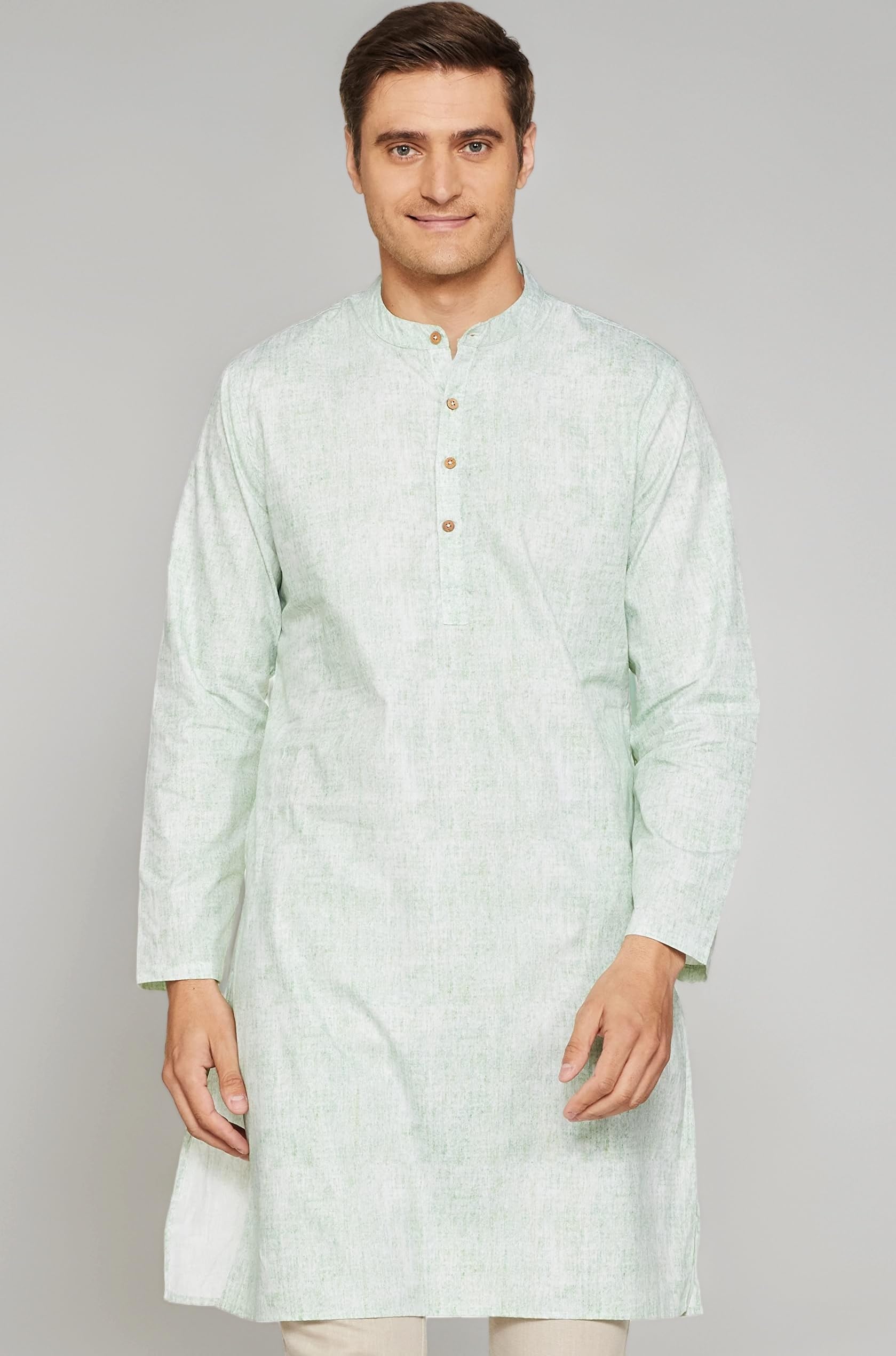 - Men Cotton Printed Long Kurta (Regular Fit)