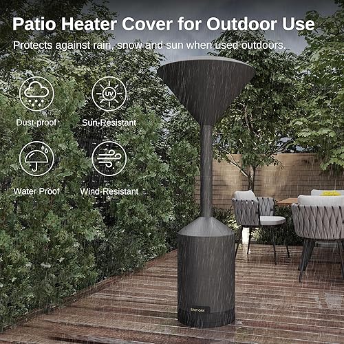Miniatura 6 de EAST OAK Cubierta de calentador de patio como accesorio para calentador de patio al aire libre, tela Oxford 300D, cremallera, impermeable, a prueba