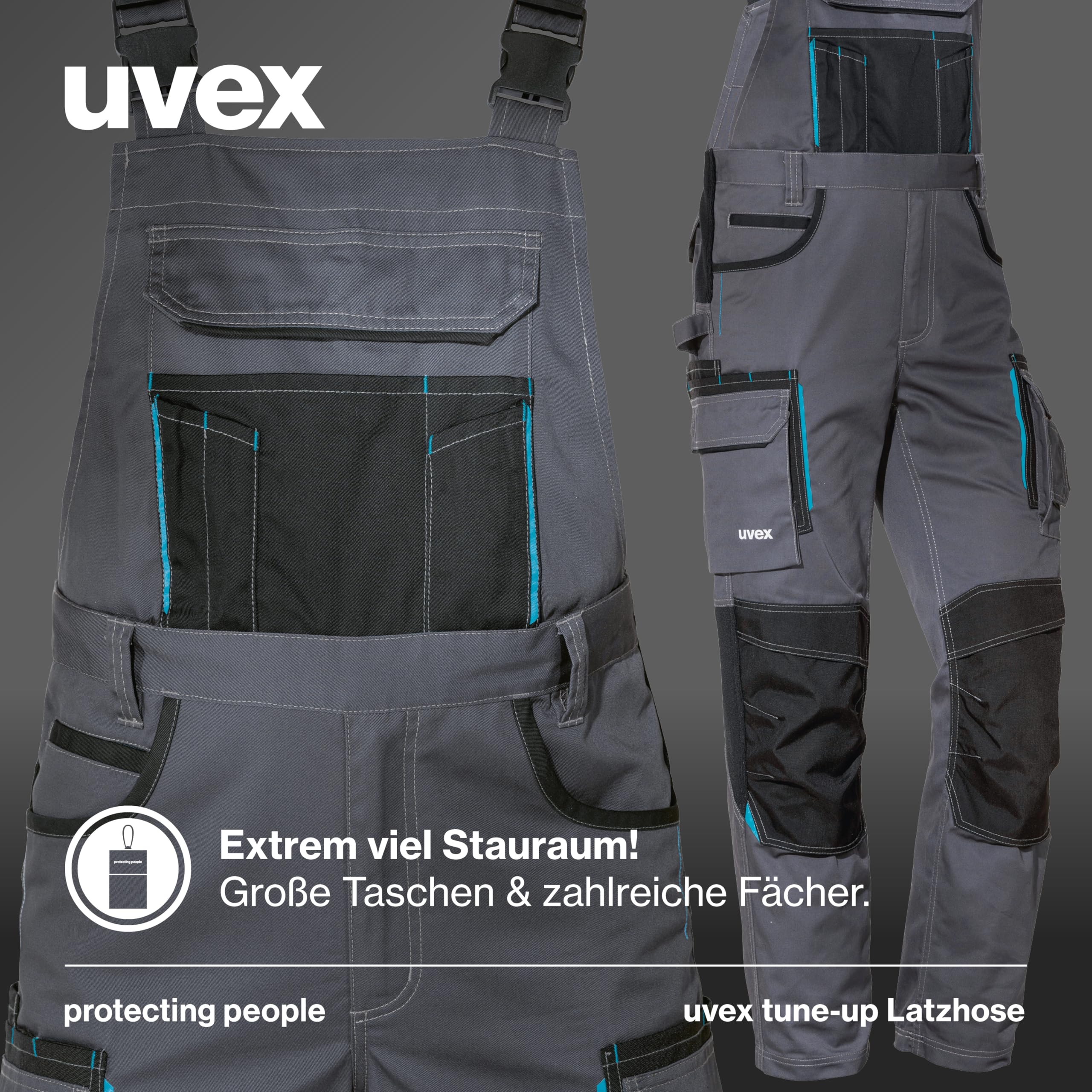 Uvex Tune-up Lange Herren-Arbeitshose - Lange Latzhose mit Knietaschen - Premium Latzhosen