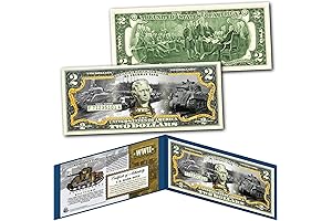 M4 Sherman Tank War Memorabilia Two Dollar Bill Display