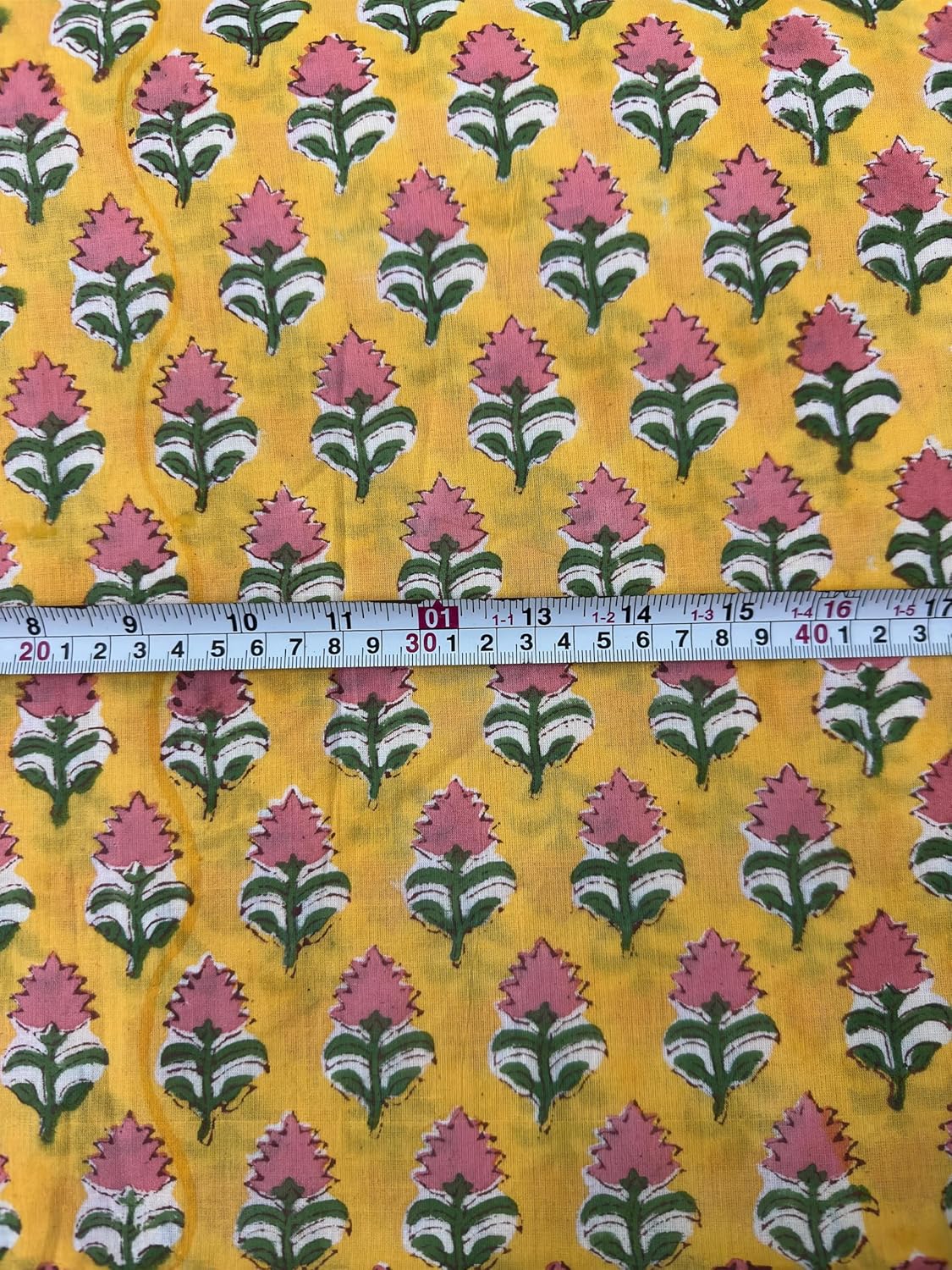 COTSILER Hand Block Print Fabric by The Yard PRECUT 42 Inch Width100% Cotton Material Light Weight Indian Cloth for Making Summer Dress Tops Indian Fabric for Crafting Home Decore. (Design 9, 3 Yard)