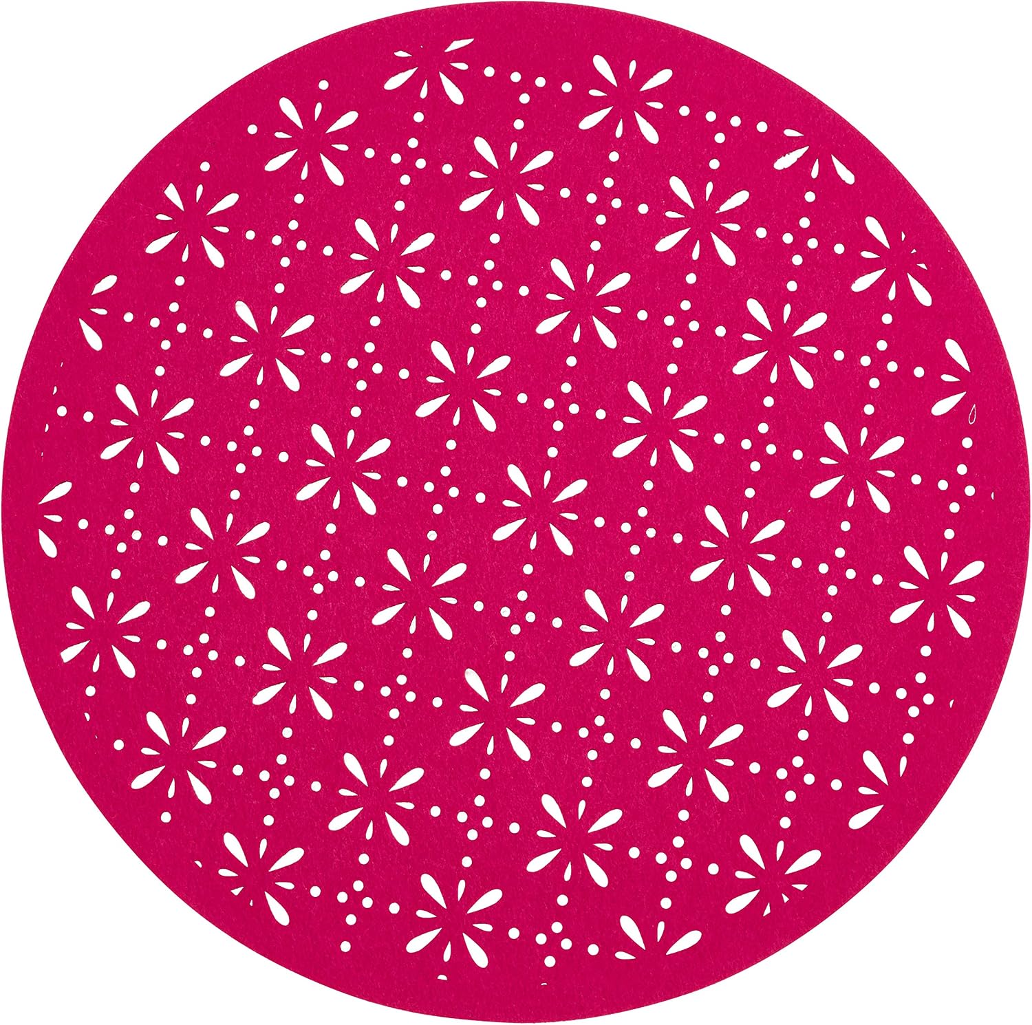 SARO LIFESTYLE 5108.PU15R Provato Collection Felt Cutwork Placemats (Set of 4), 15", Purple