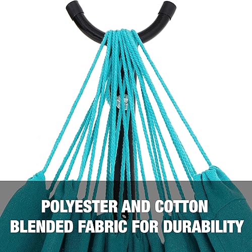 Miniatura 4 de Bliss Hammocks Hamaca de 60 pulgadas de ancho y soporte integrado con funda de transporte y accesorios para colgar en interiores, exteriores,