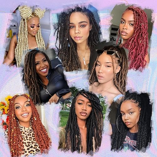 Miniatura 8 de 8 paquetes de cabello rizado estilo afro elástico Marley Twist, cabello trenzado previamente separado para rastas sintéticas de ganchillo para