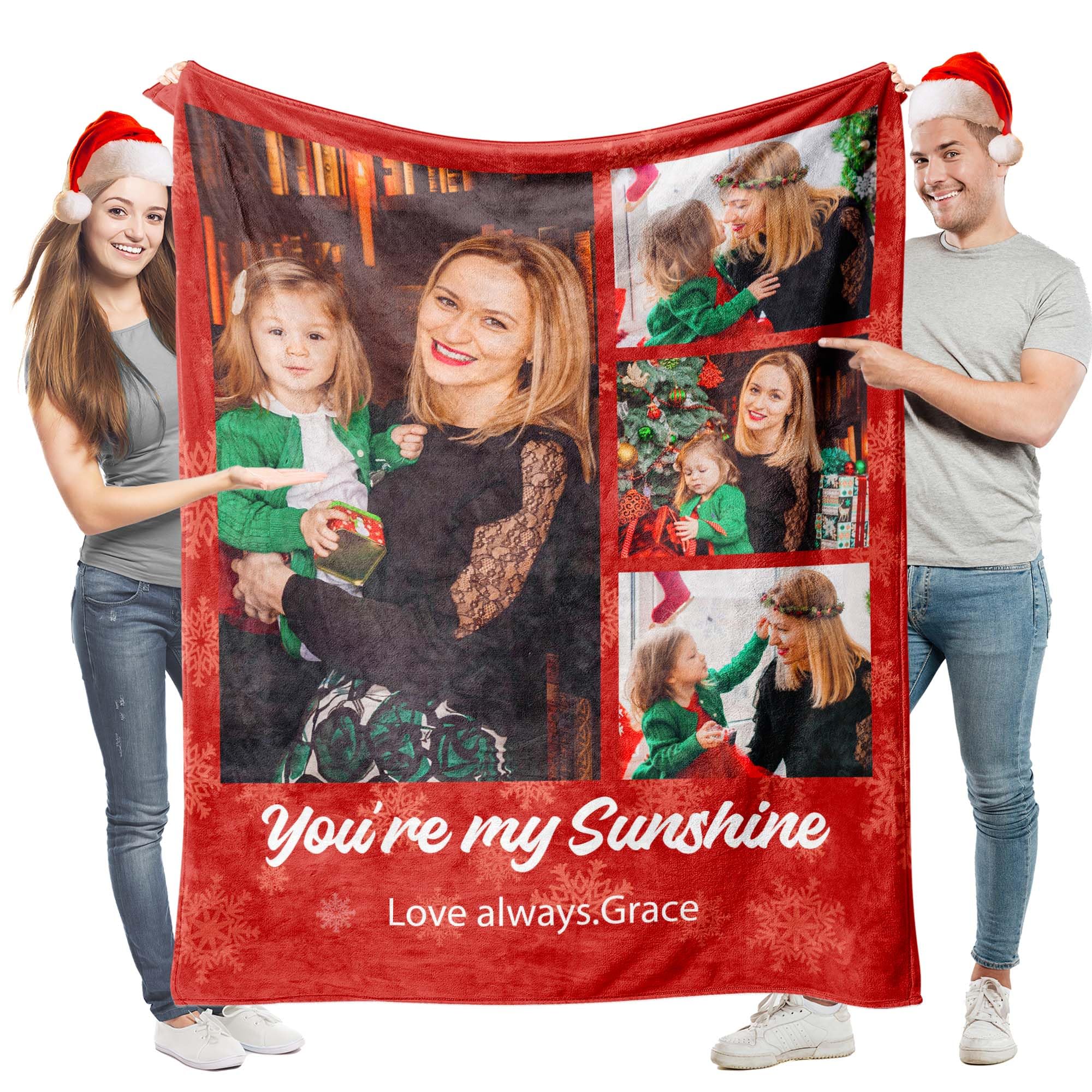Easycosy Personalised Blanket Photo and Text Custom Blanket with Pictures for Adults Kids Throw Blanket Personalised Gifts for Women Men Him Her Customised Photo Gifts for Birthday Anniversary
