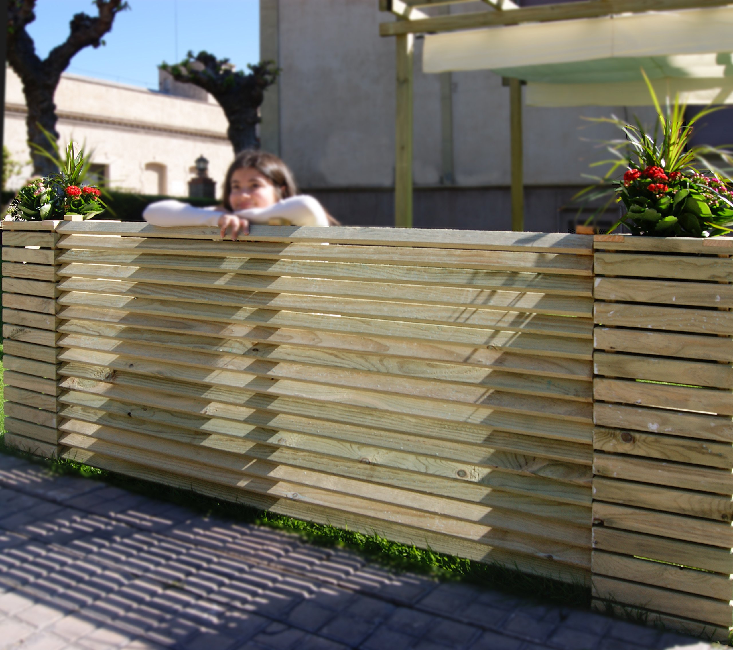 Panel de madera separador para vallas o techos, de madera tratada 160x90 cm