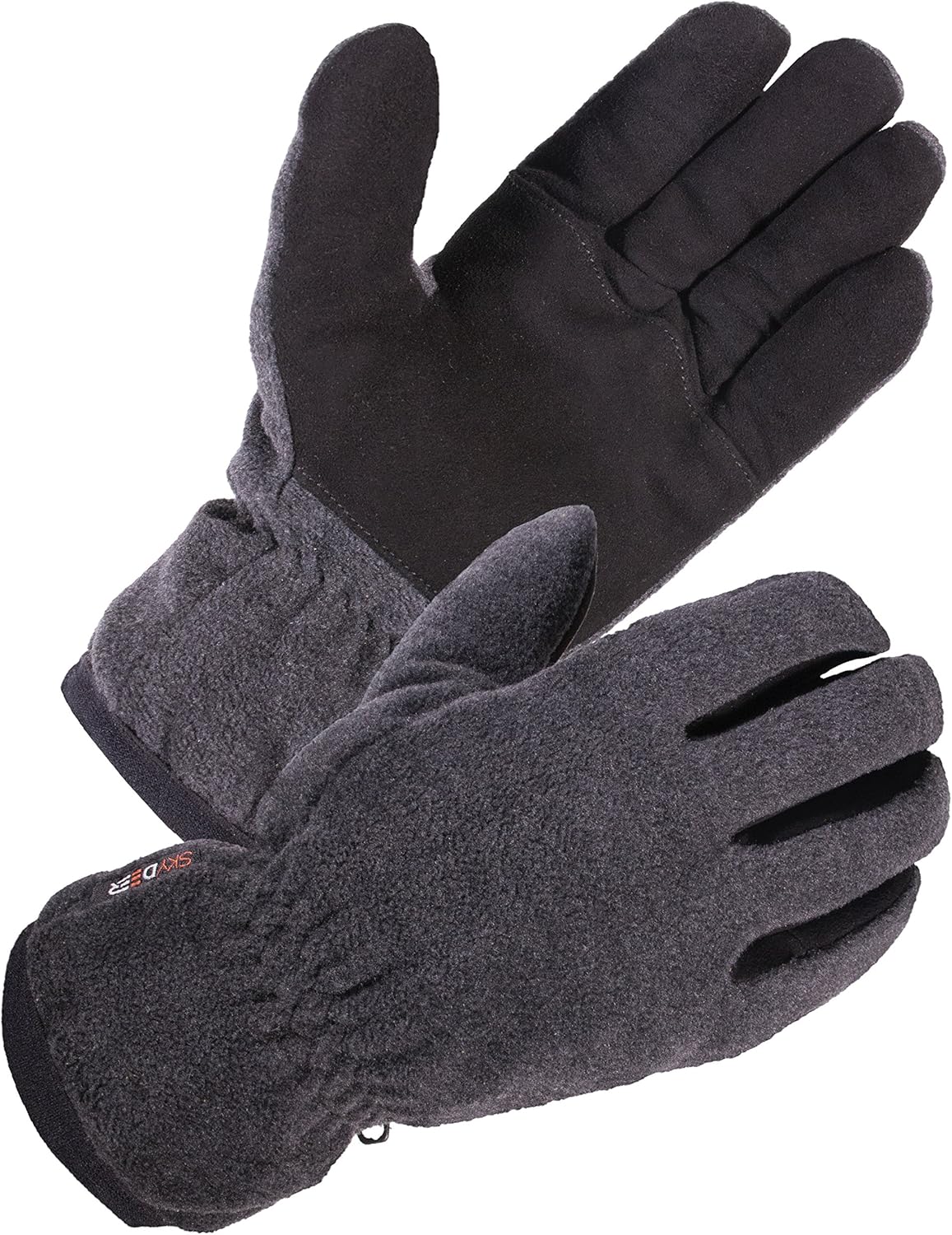SKYDEER Winter Gloves with Soft Deerskin Suede Leather & Thermal Polar Fleece & Warm 3M Thinsulate Insulation (SD8661T): Tools & Home Improvement