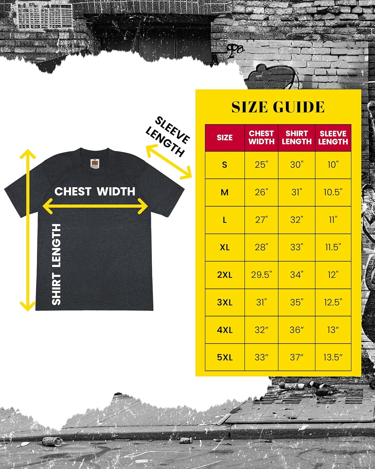 FB County Heavy Hard T-Shirt – 100% Cotton Heavyweight T-Shirts for Men & Women, Crew Neck, 6 Pack