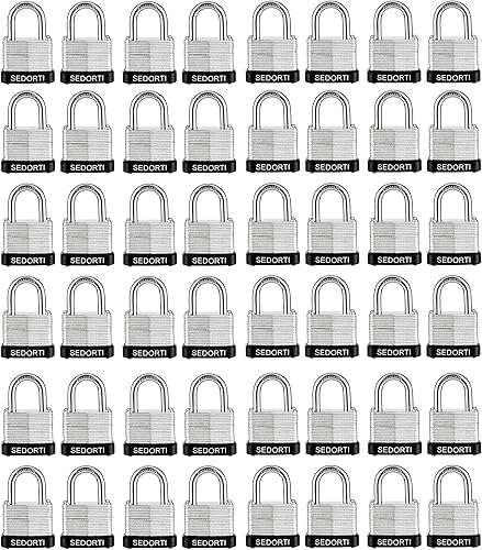 Juego de candados de acero laminado, cuerpo ancho de 1.5 in, cerradura de casillero pequeña y resistente, candados iguales con llave, cerradura para