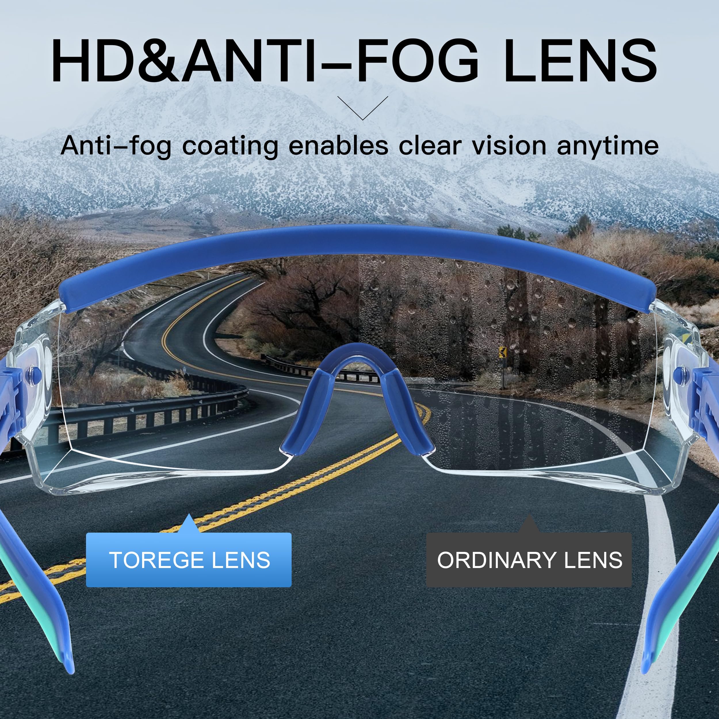 Lunettes de sécurité anti-buée avec monture réglable pour homme et femme