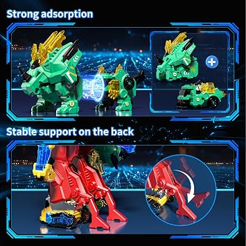 Eohemeral 6-in-1 Dinosaur Transforming Robot Toys Set