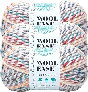 (3 Pack) Lion Brand Yarn 640-610 Wool-Ease Thick and Quick Yarn , 97 Meters, Hudson Bay