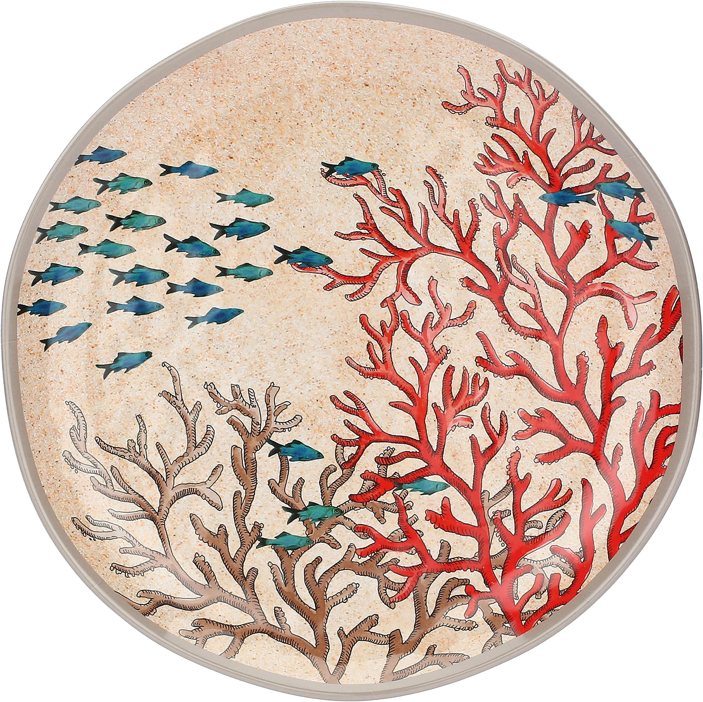 Sea Life by Rose & Tulipani Rose and Tulipani-Set 2 Dinner Plates 100% Melamine, Beige, 27 centimeters