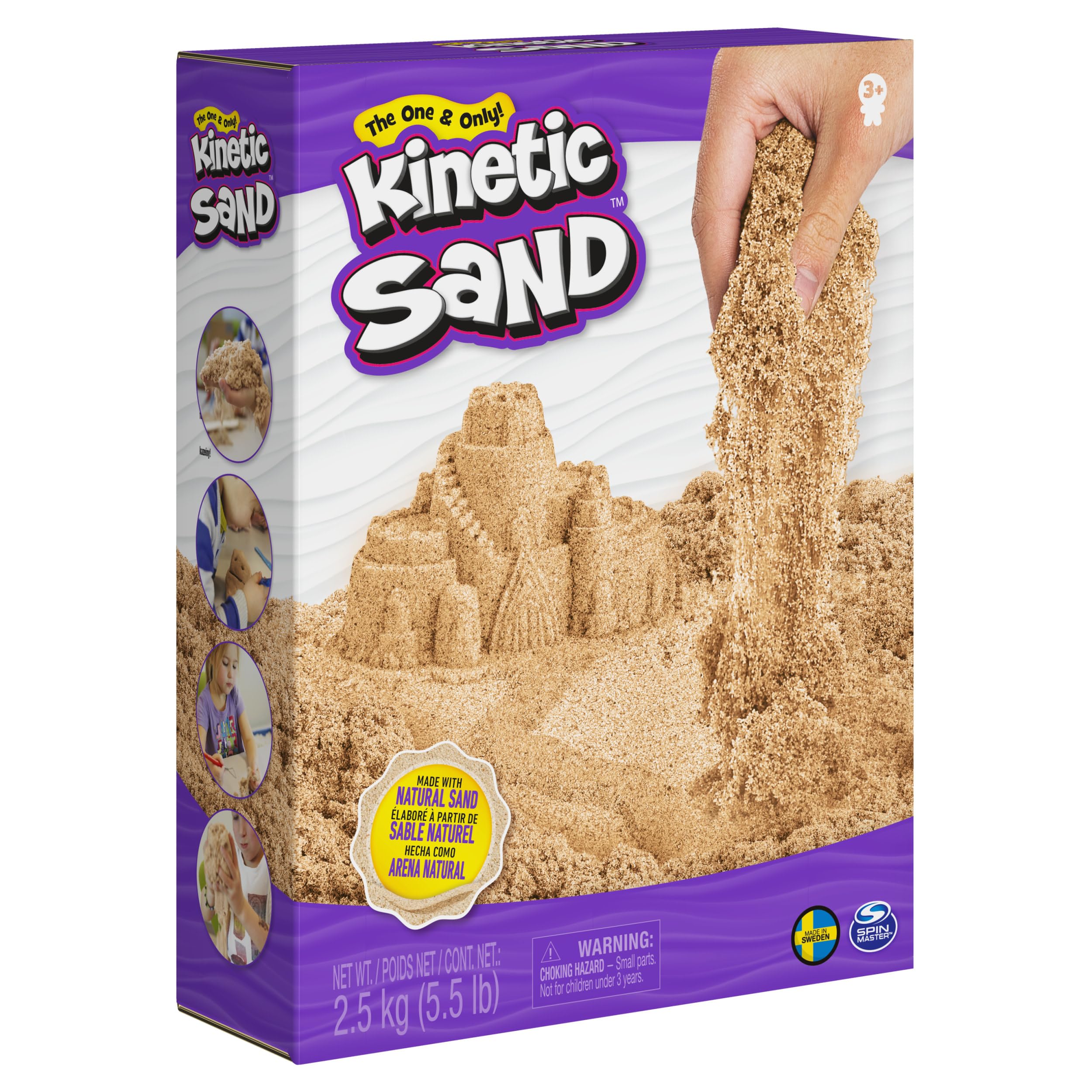 Kinetic Sand, 2,5 kg di vera sabbia marrone per mescolare, modellare e creare, dai 3 anni in su